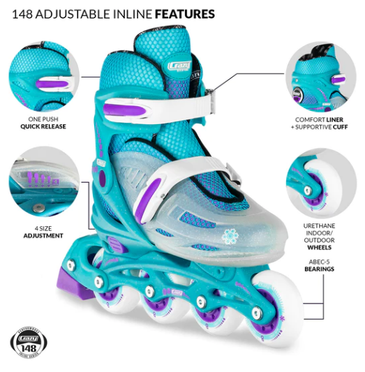 Kids adjustable inline skates