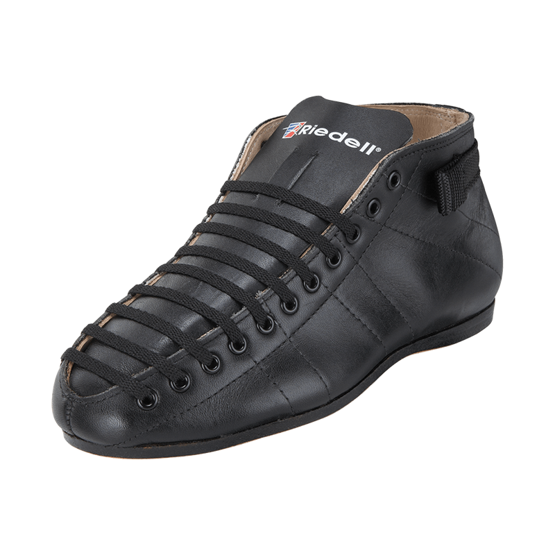 Riedell 595 black leather roller derby and speed skate boot