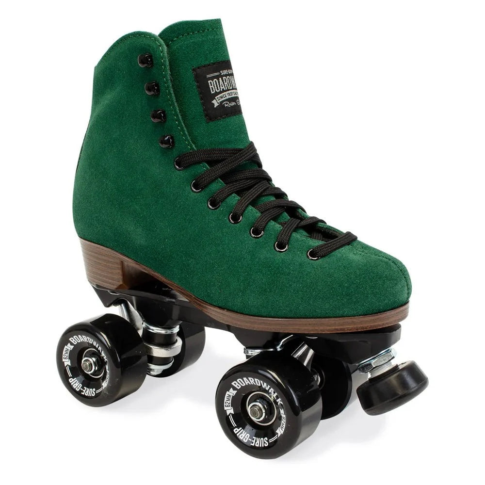 Forest Green Sure-Grip Boardwalk PLUS suede outdoor roller skate