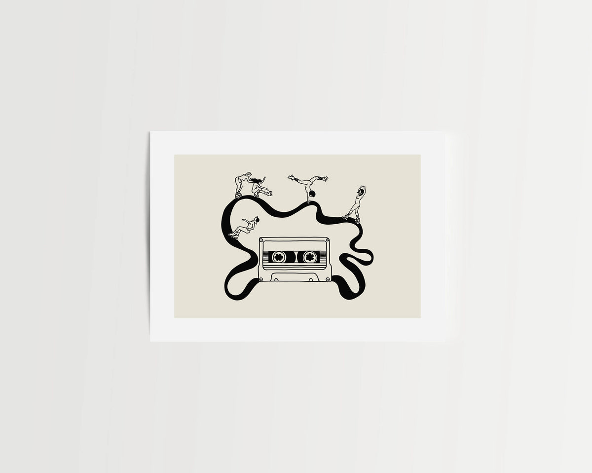 Skate Session, Retro Music Art Print