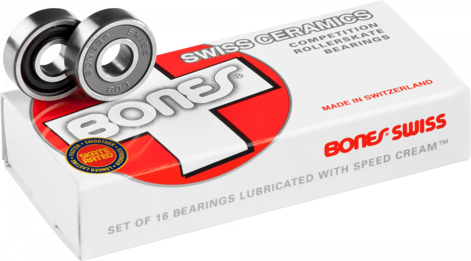 Bones Swiss Ceramic 8mm roller skate bearings 16 pack