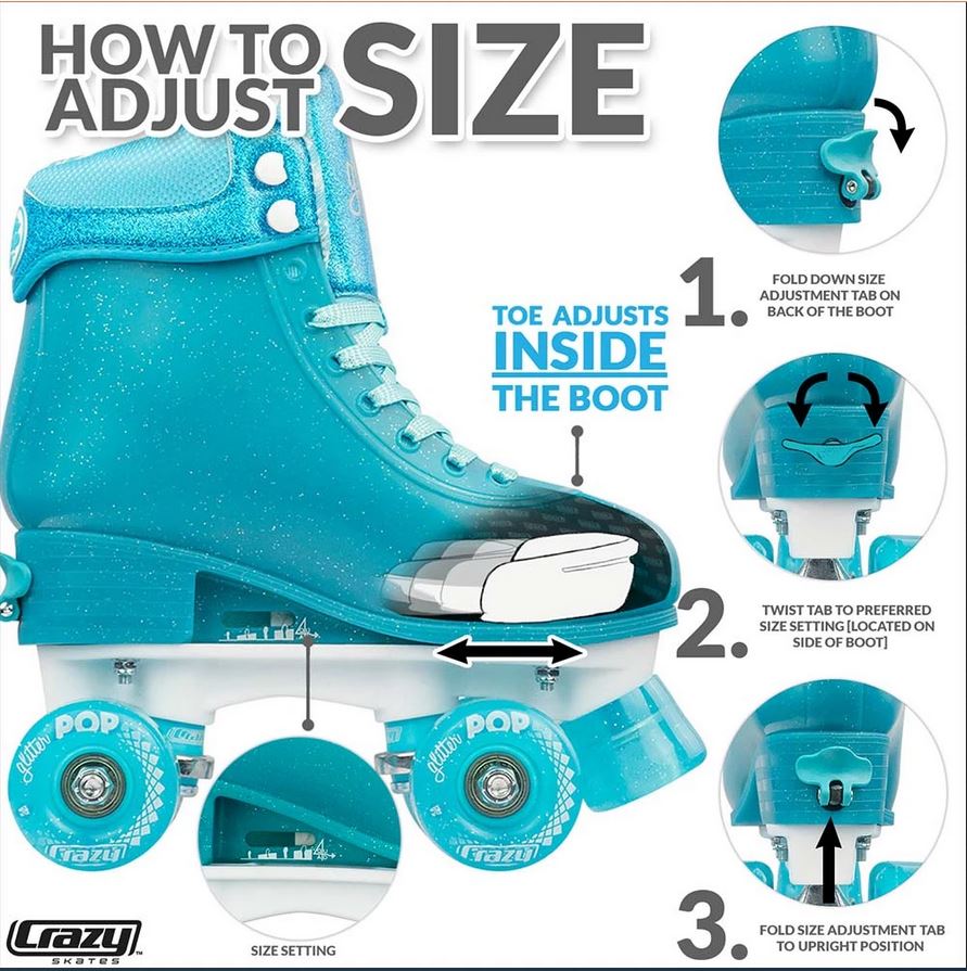 Glitter Pop Roller Skates Adjustable J12-2